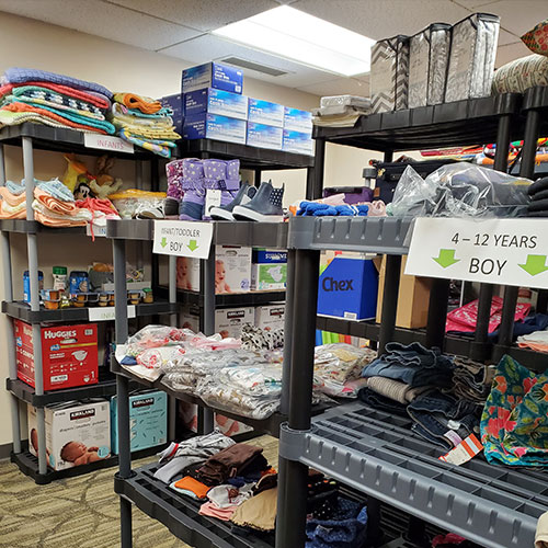 Filled Year Round Pantry Shelves